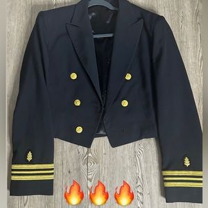 Navy Crop Blazer